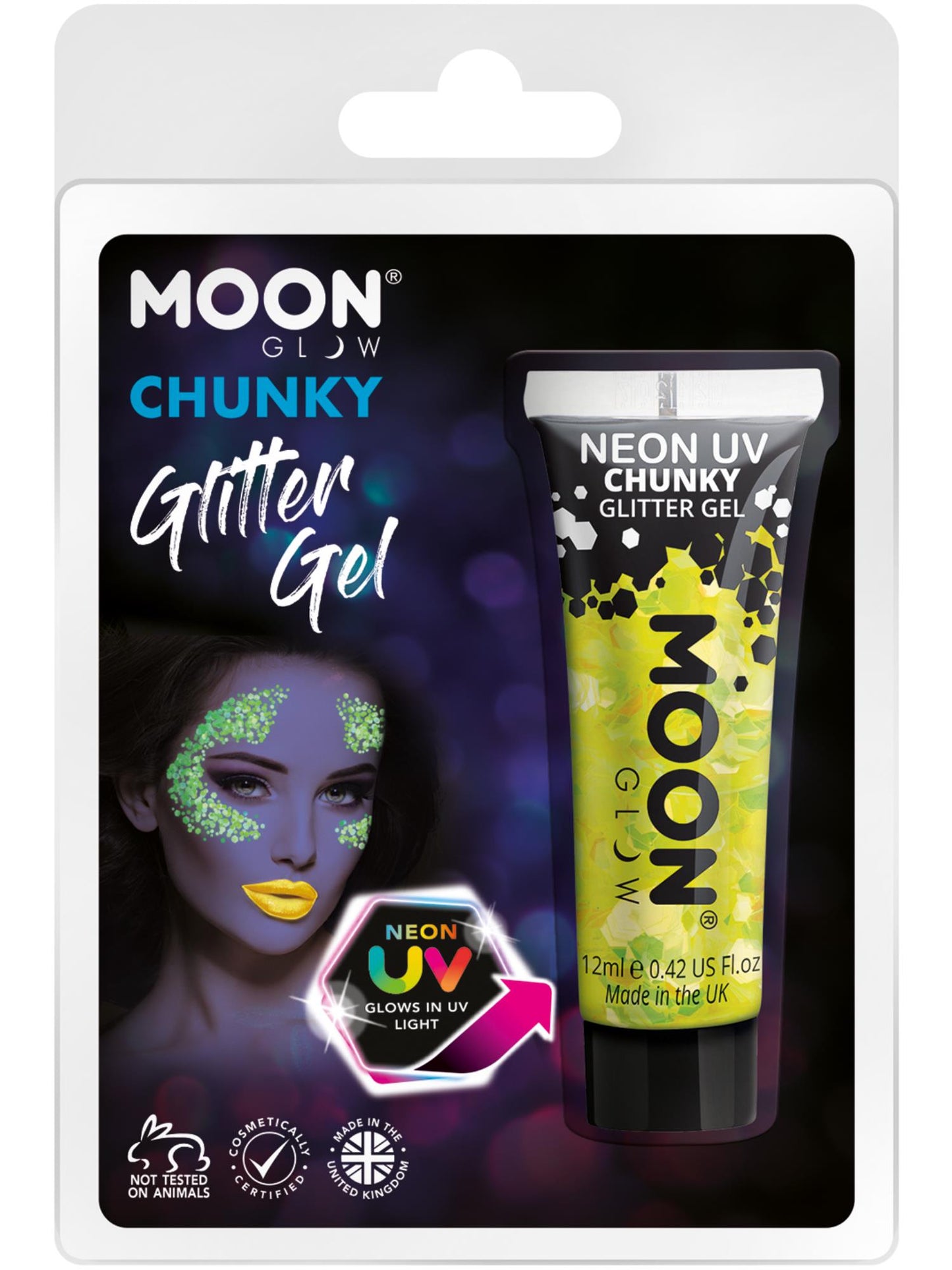 Moon Glow - Neon UV Chunky Glitter Gel, Yellow Wholesale