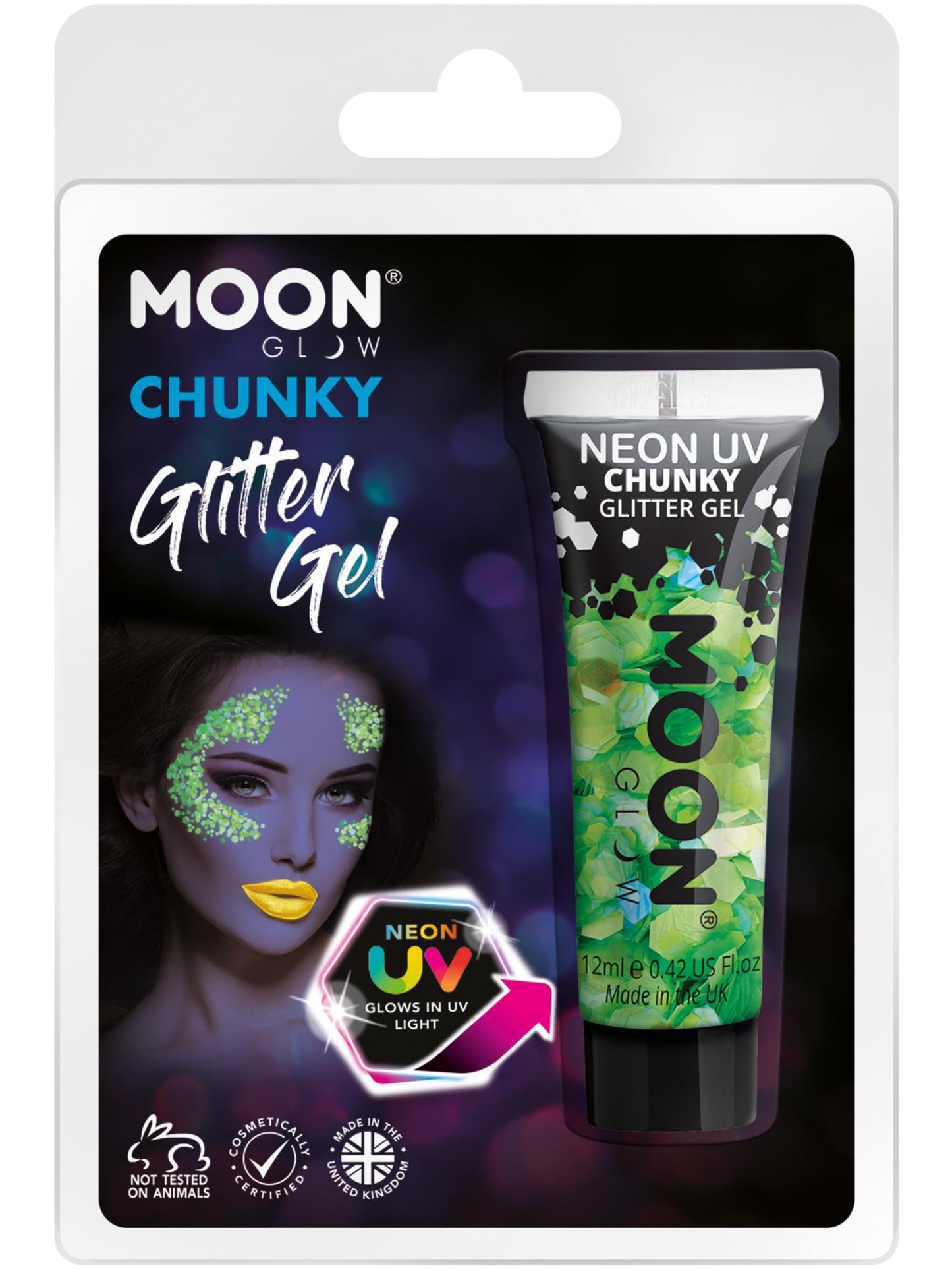 Moon Glow - Gel pailleté UV fluo épais, vert, vente en gros