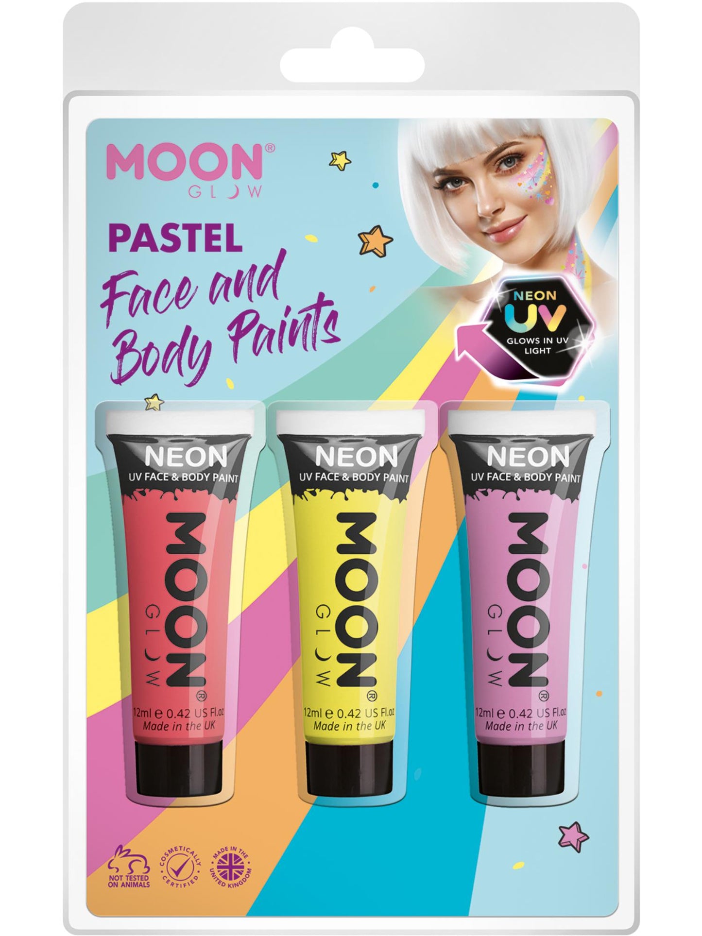 Moon Glow Pastel Neon UV Face Paint, Wholesale