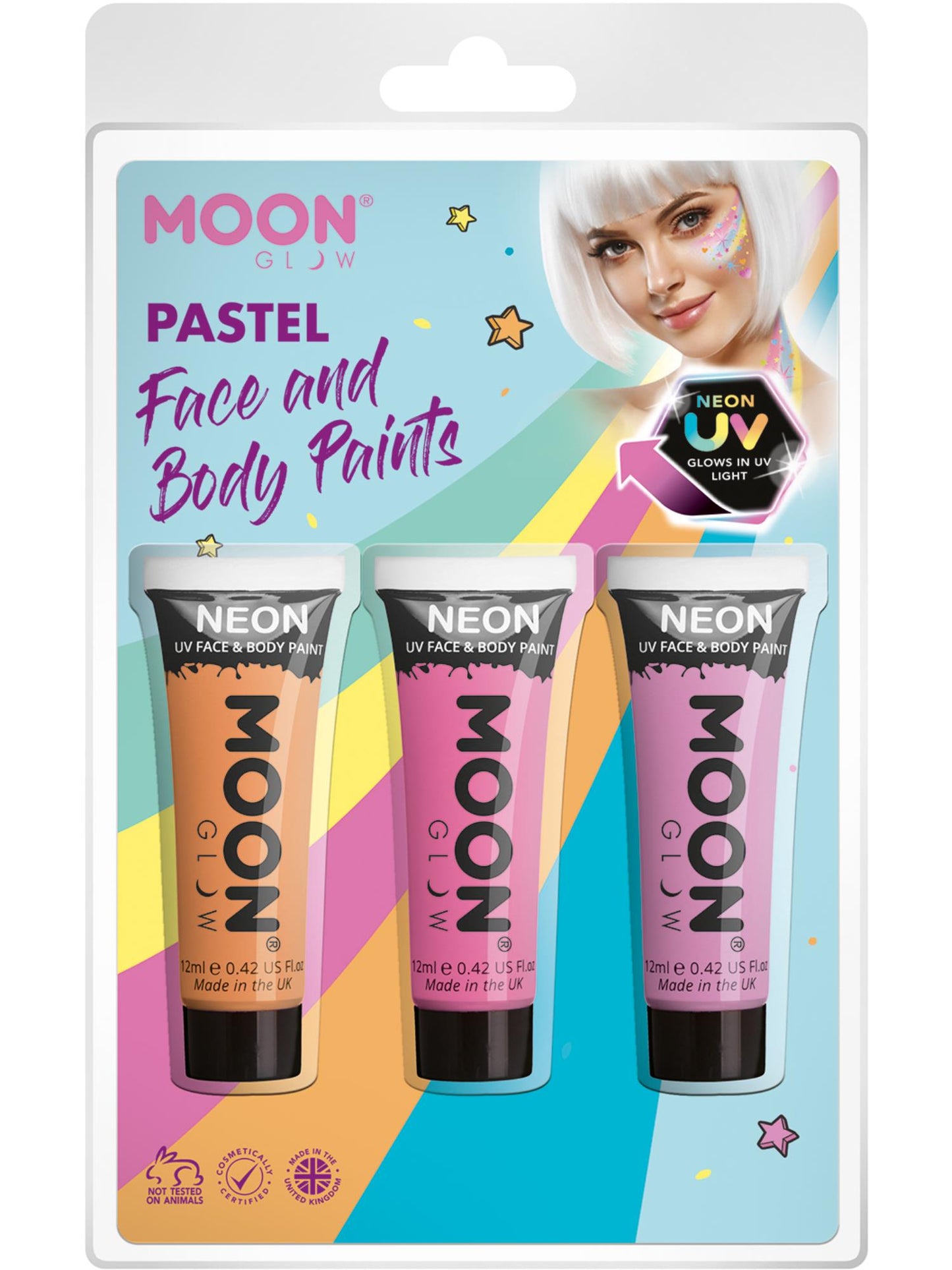 Moon Glow Pastel Neon UV Face Paint, Wholesale