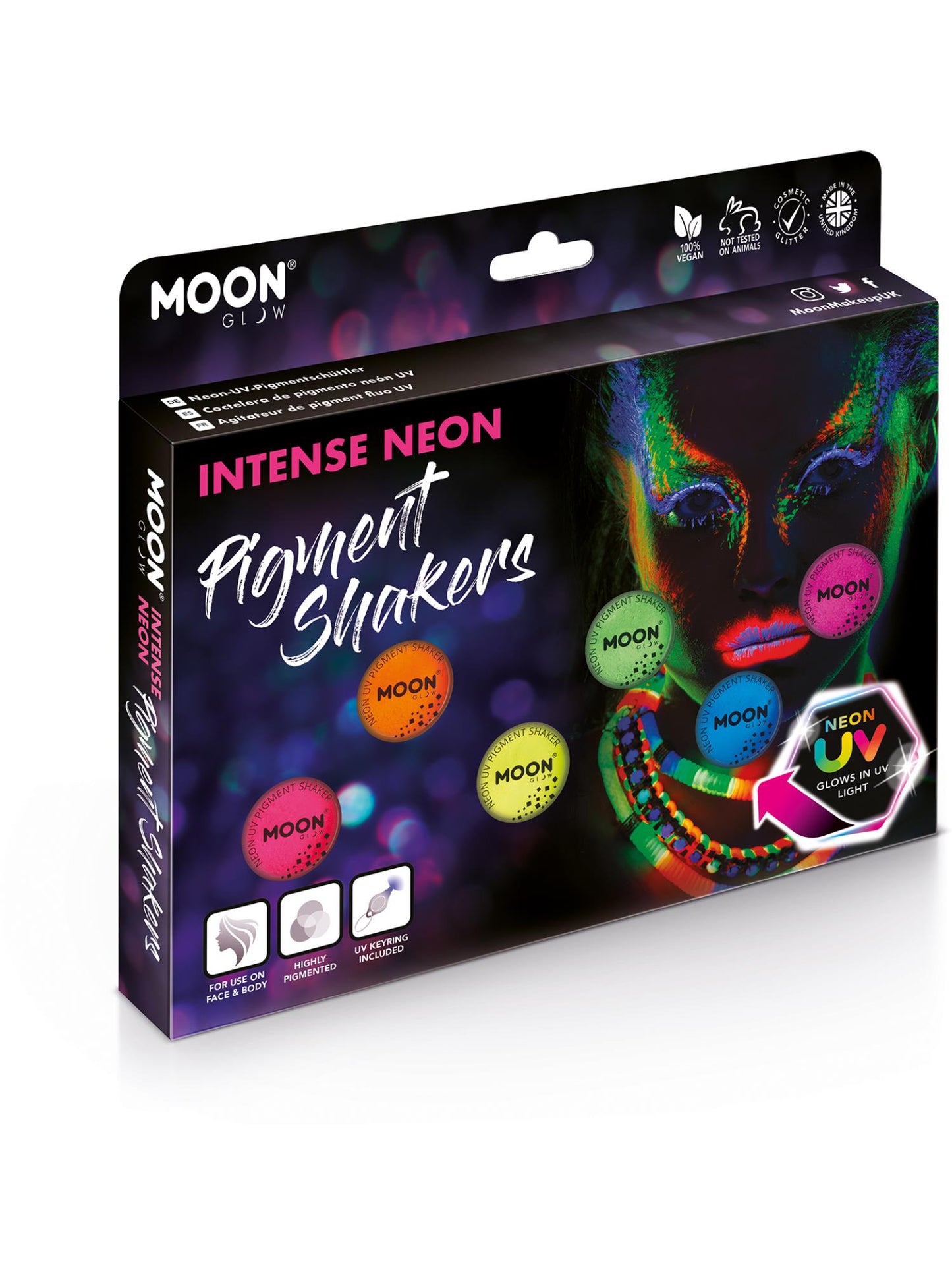 Moon Glow Intense Neon UV Pigment Shakers, Assorte Wholesale