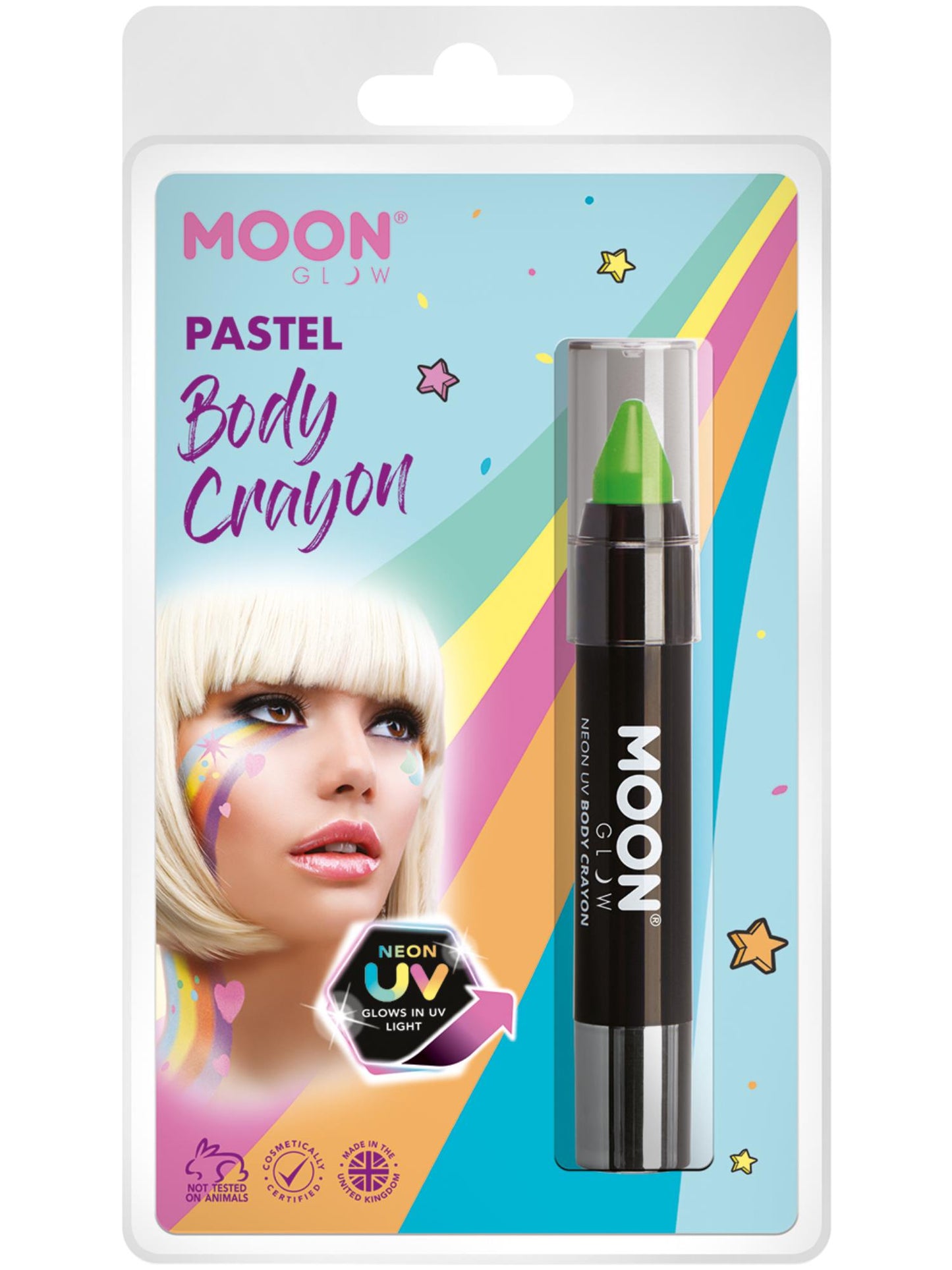 Crayons pour le corps Moon Glow Pastel Neon UV, vert pastel en gros