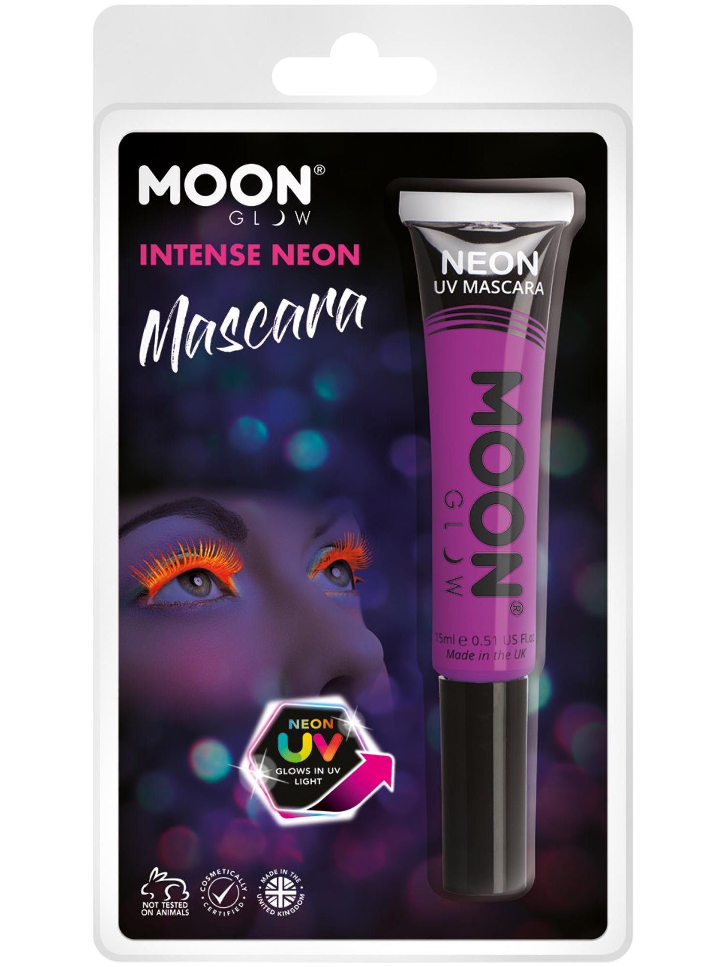 Mascara UV néon intense Moon Glow, violet intense en gros