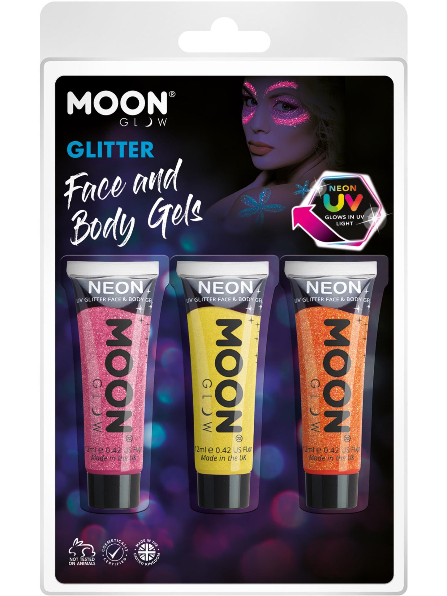 Moon Glow Neon UV Fine Glitter Gel, Wholesale