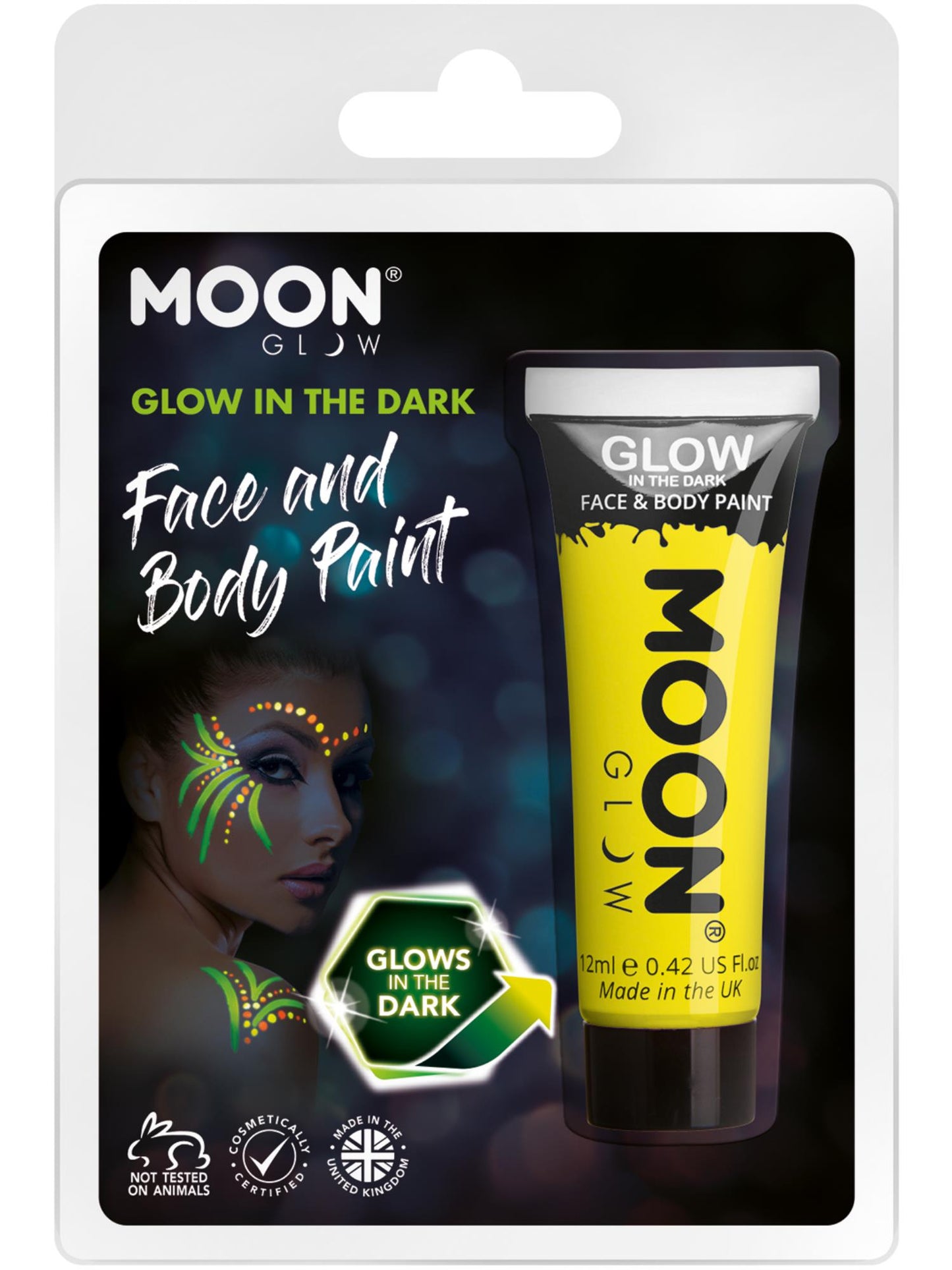 Moon Glow - Peinture pour le visage phosphorescente, jaune, vente en gros