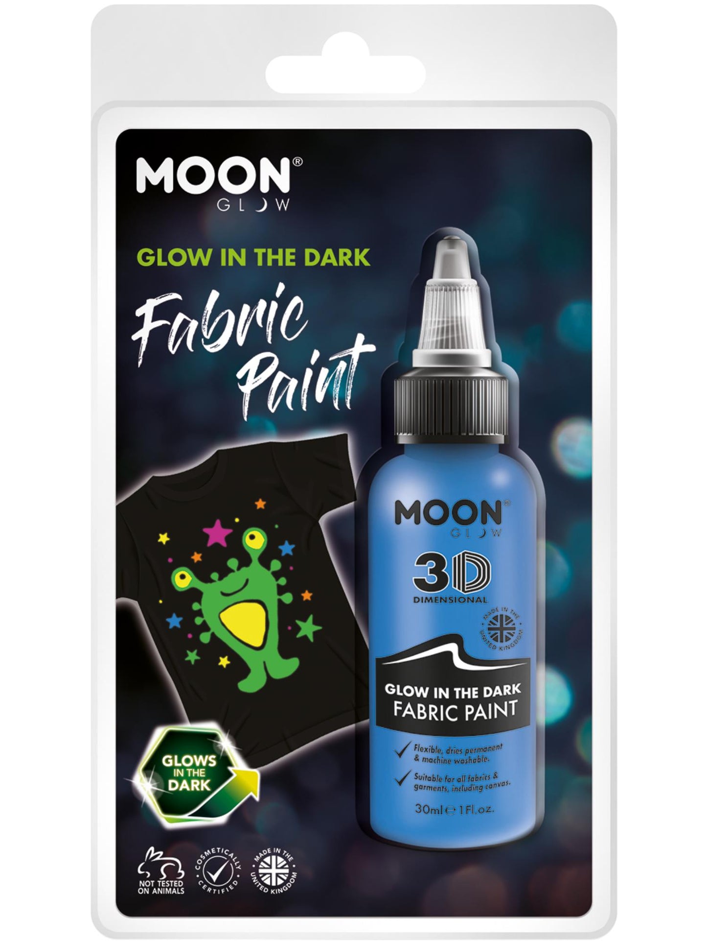 Moon Glow - Glow in the Dark Fabric Paint, Blue Wholesale