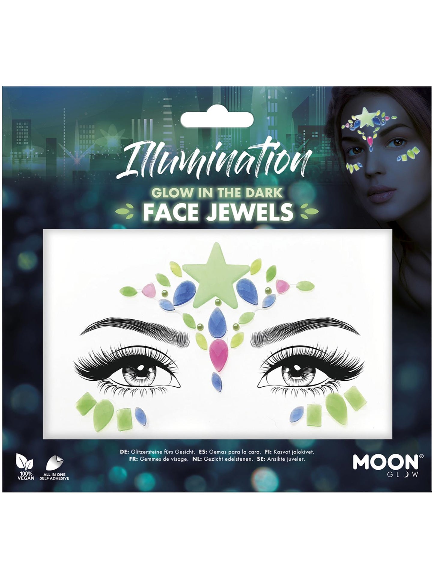 Moon Glow Face Jewels, Illumination Wholesale