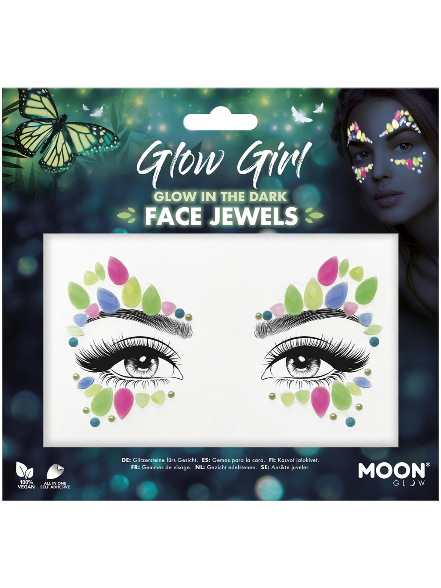 Moon Glow Face Jewels, Glow Girl Wholesale