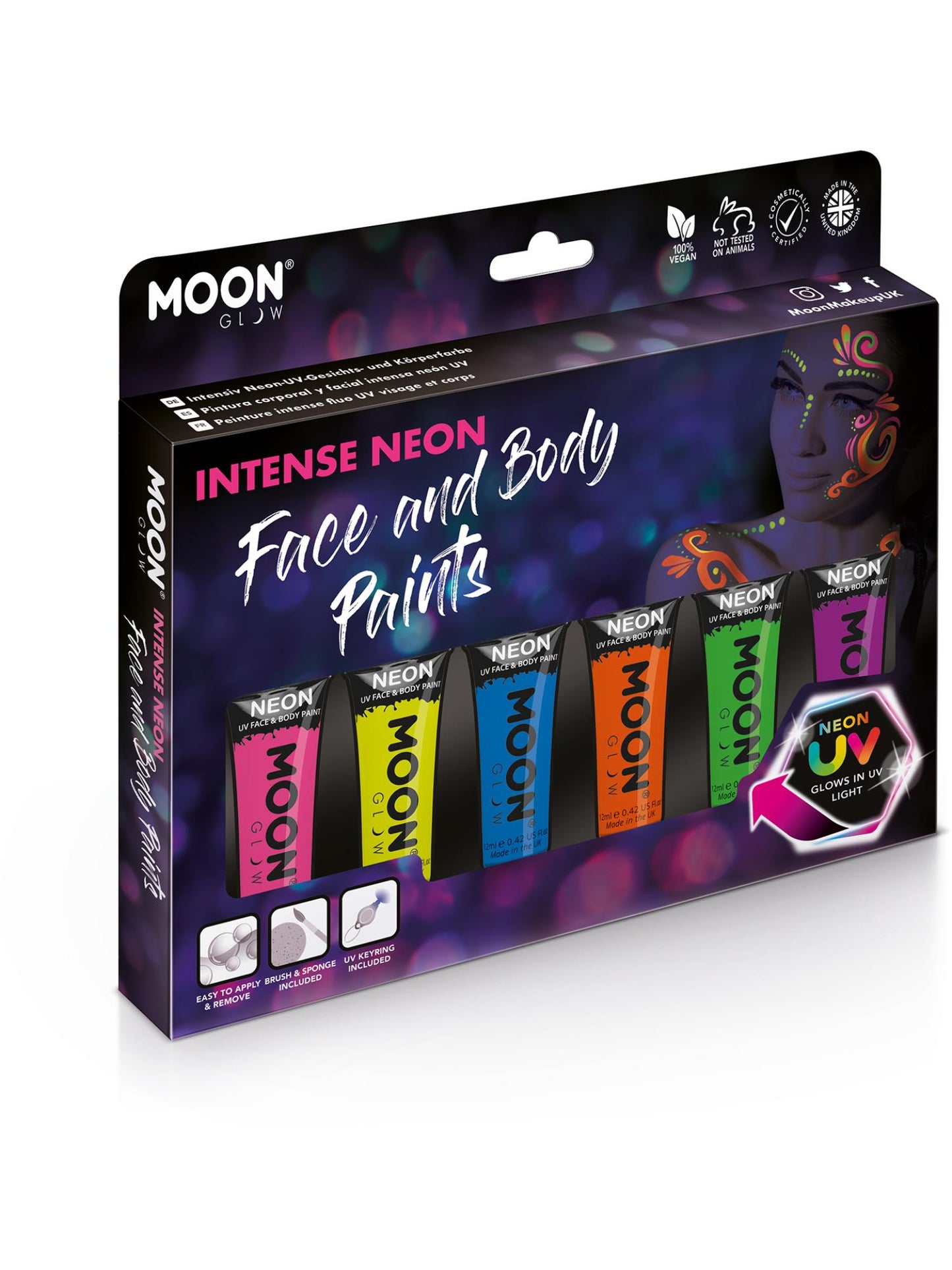 Moon Glow Intense Neon UV Face Paint, Assorted Wholesale