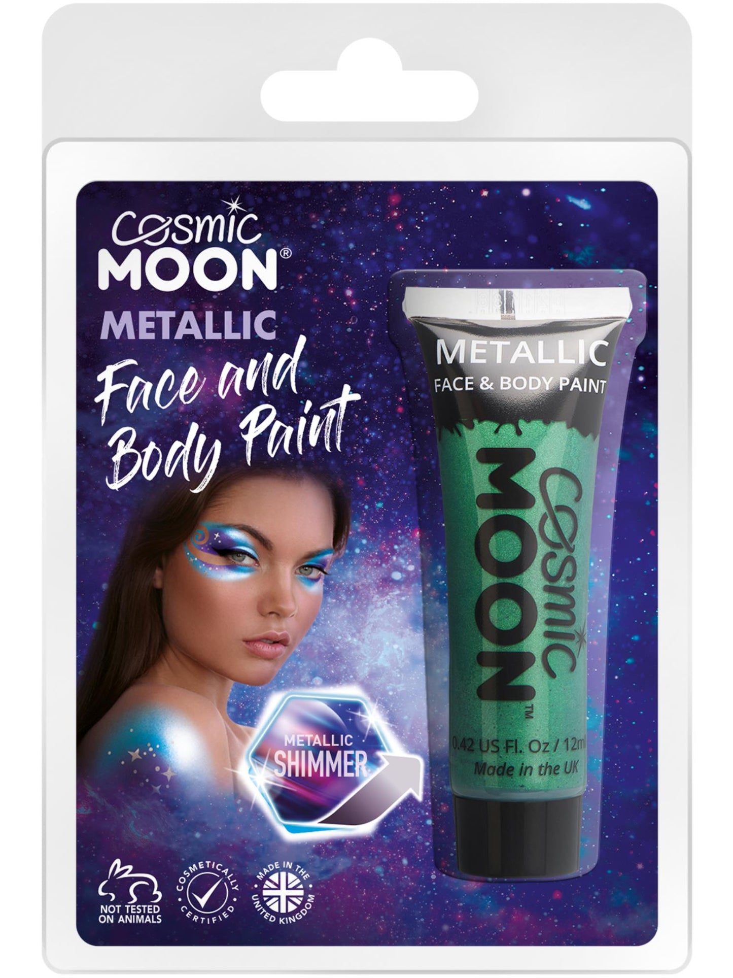 Cosmic Moon Peinture métallique pour le visage et le corps, vert, vente en gros