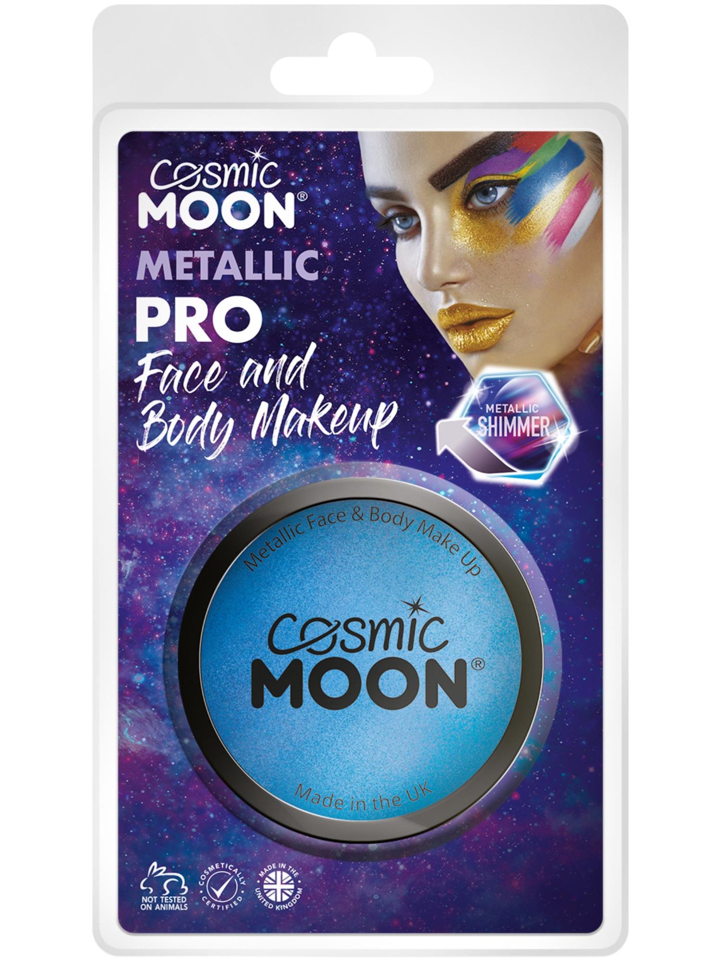 Cosmic Moon Metallic Pro Face Paint Cake Pots, Blu Wholesale