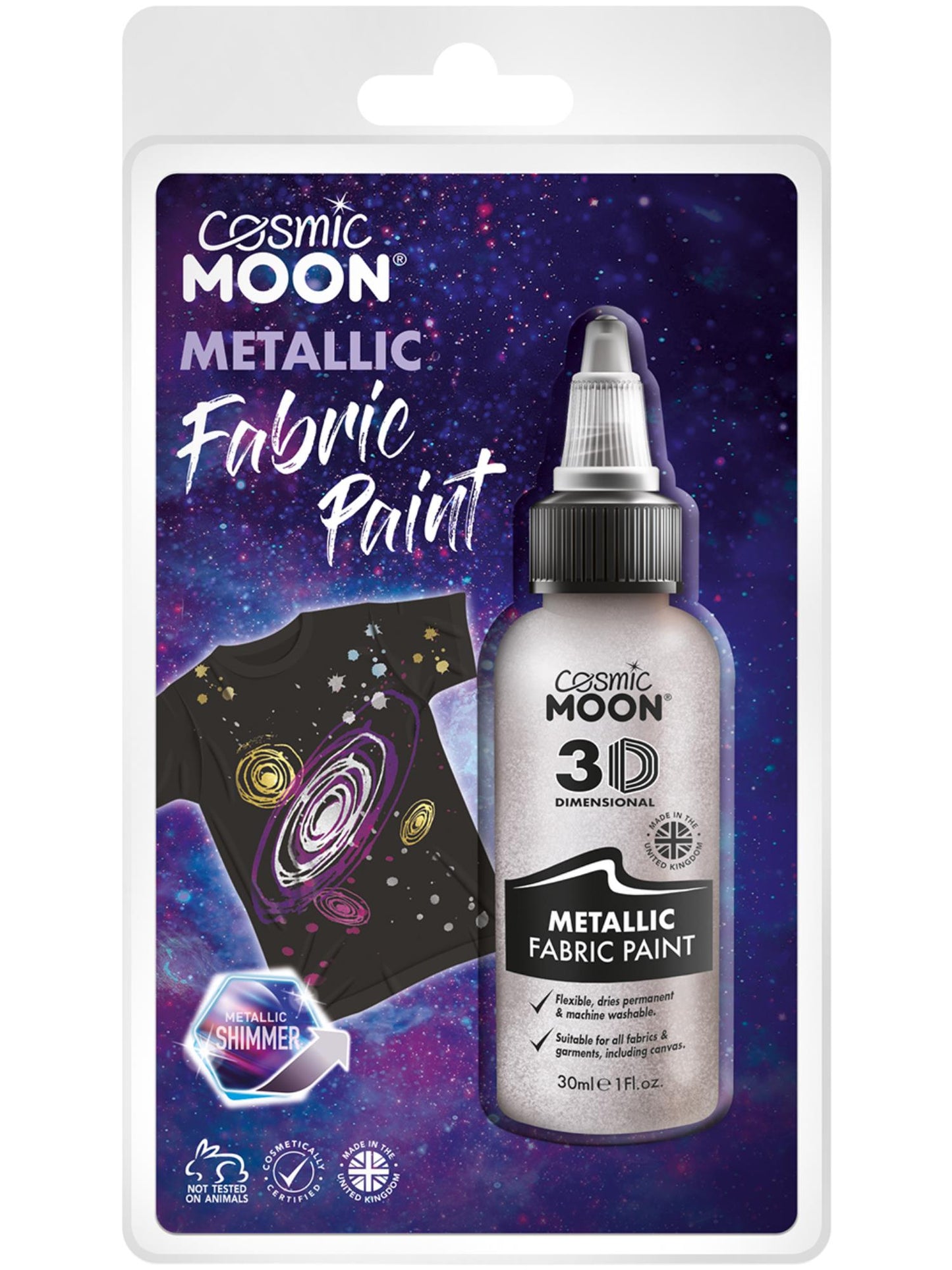 Cosmic Moon Metallic Fabric Paint, Silver Wholesale