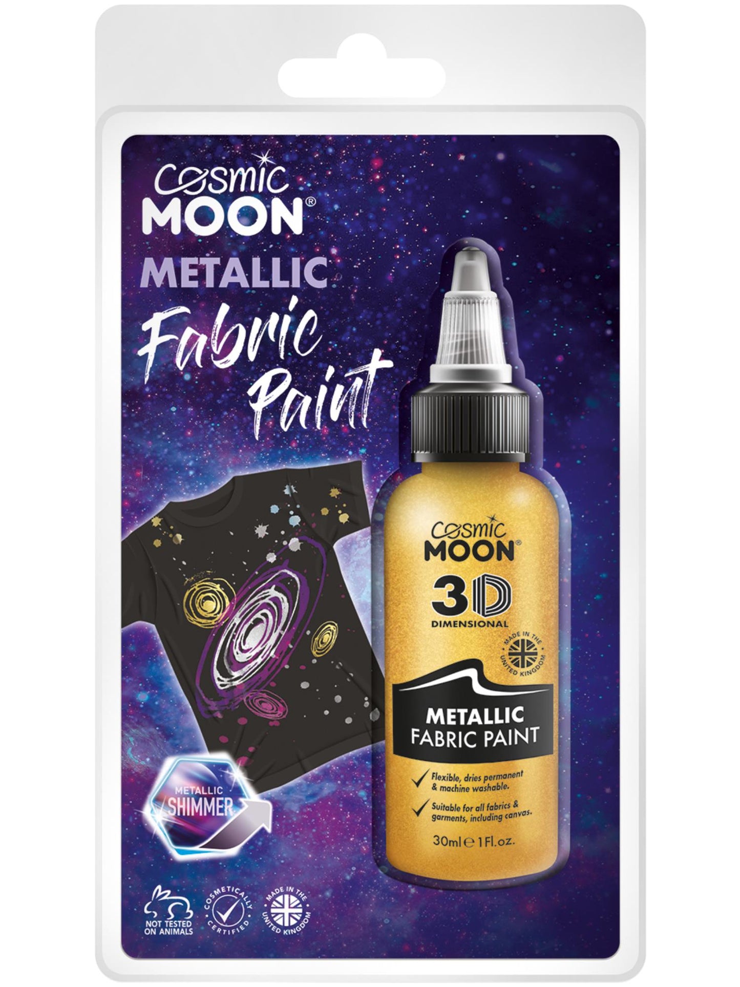 Peinture métallique pour tissu Cosmic Moon, or, vente en gros