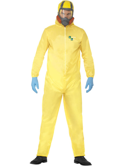 Disfraz de Breaking Bad, Amarillo, con buzo de protección, máscara, guantes y perilla