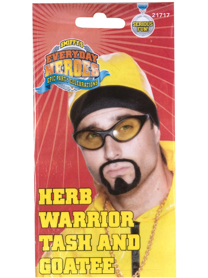 Herb Warrior Tash & Goatee Beard Set, Black  Wholesale