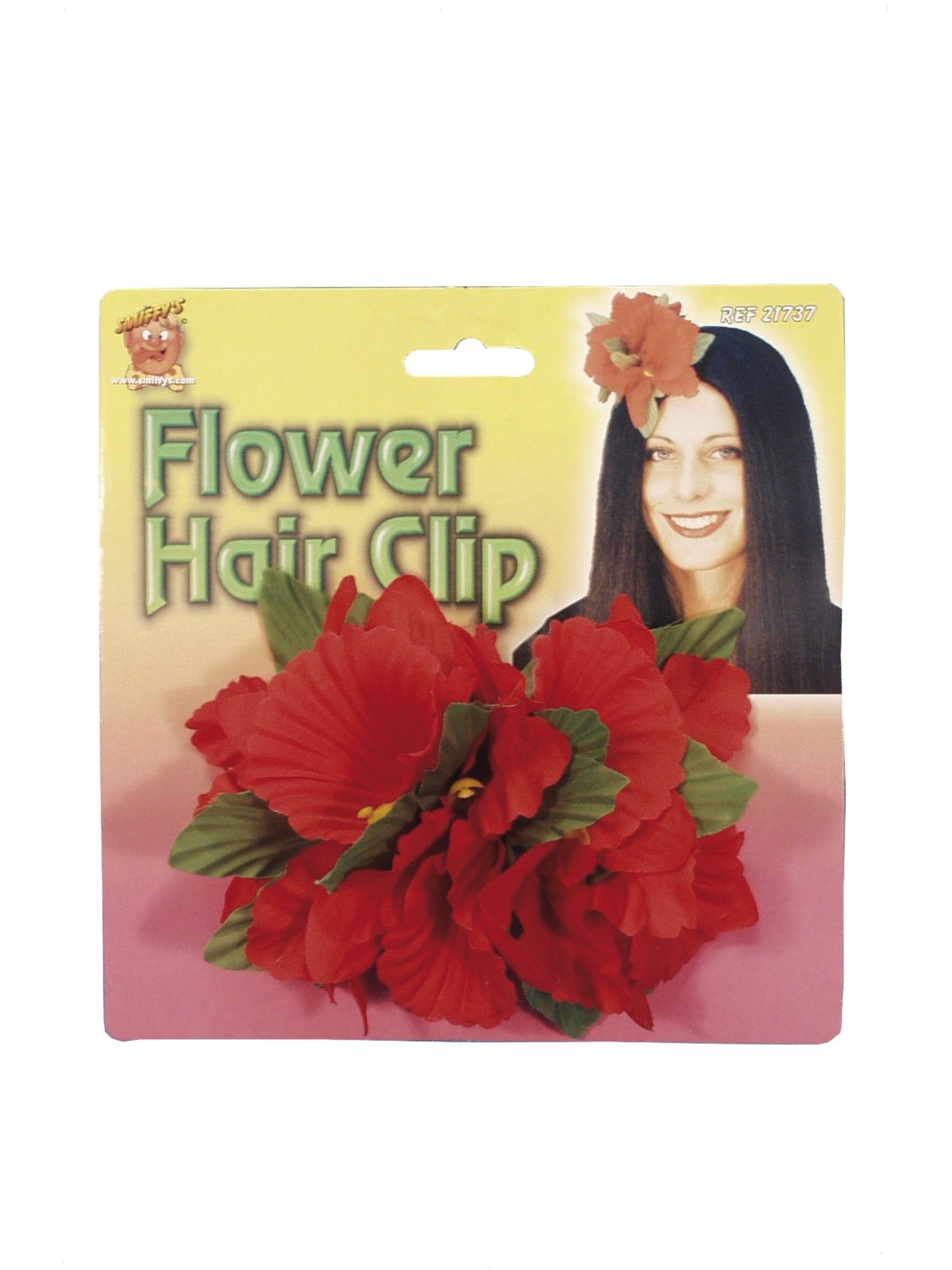 Hawaiian Flower Hair Clip, Red  Wholesale