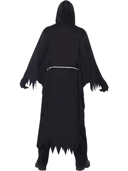 Kostüm Sensenmann, mit Kapuzengewand, Maske und Gürtel