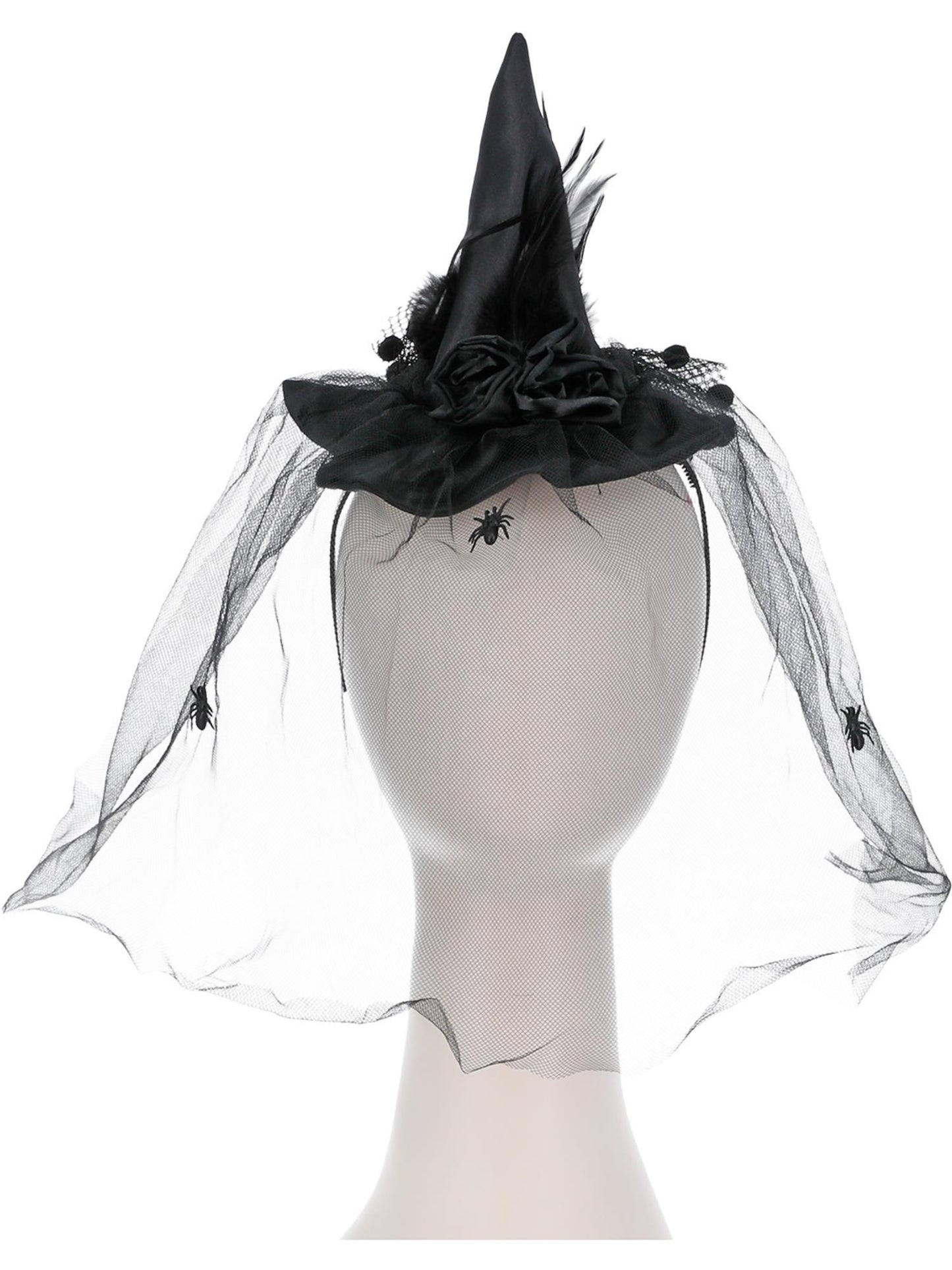Stirnband Mini-Hexenhut, Schwarz
