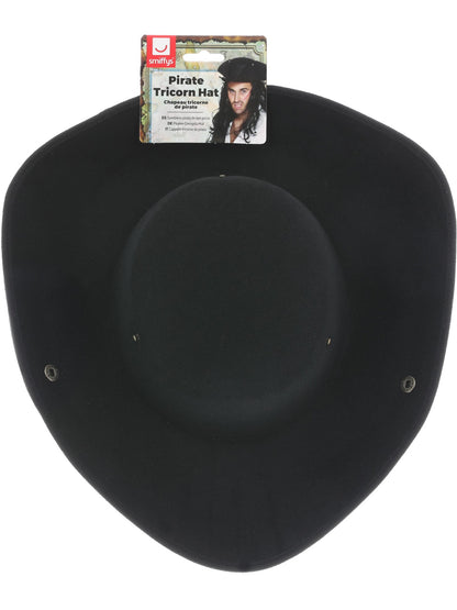 Pirate Tricorn Hat, Black  Wholesale