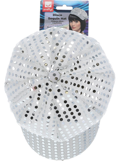 Disco Sequin Hat, Silver  Wholesale