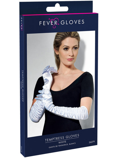 Temptress Gloves, White  Wholesale