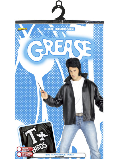 Jacke Grease T-Birds, Schwarz, mit besticktem Logo