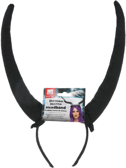 Demon Horns Headband, Black  Wholesale