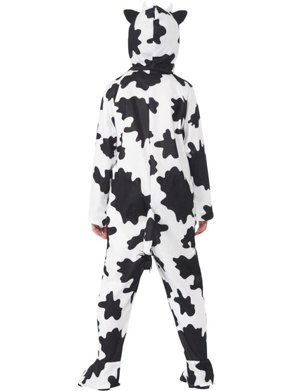 Costume de vache, noir et blanc, tout-en-un avec capuche