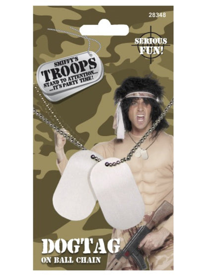 Dogtags on Chain, Silver  Wholesale