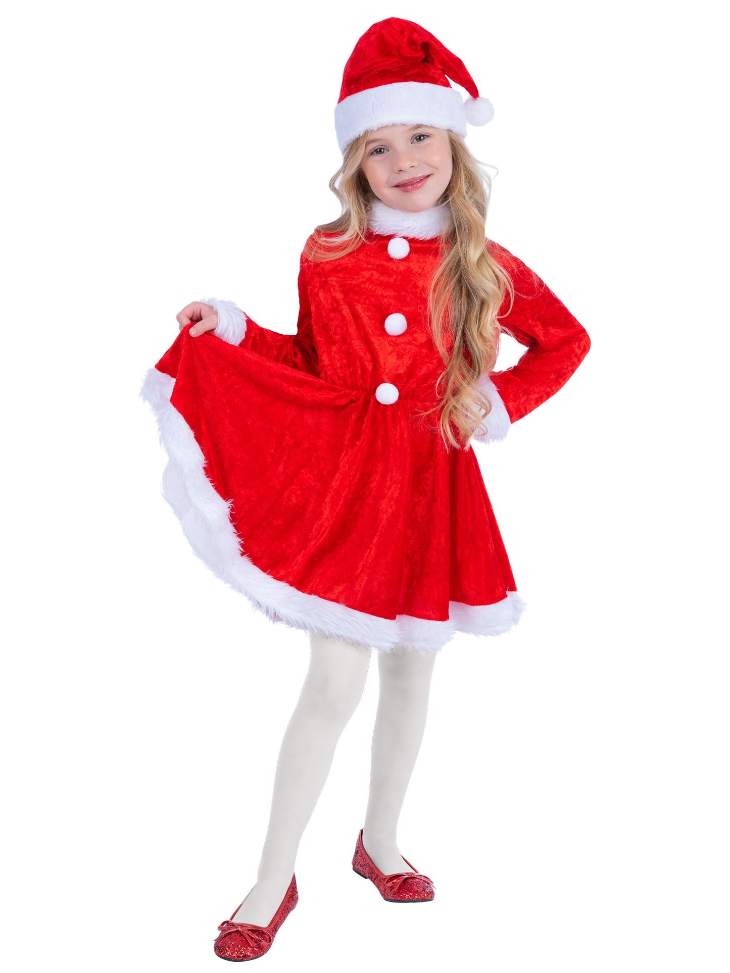 Mini Miss Santa Costume, Red  Wholesale