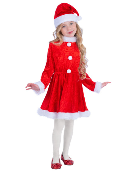 Mini Miss Santa Costume, Red  Wholesale