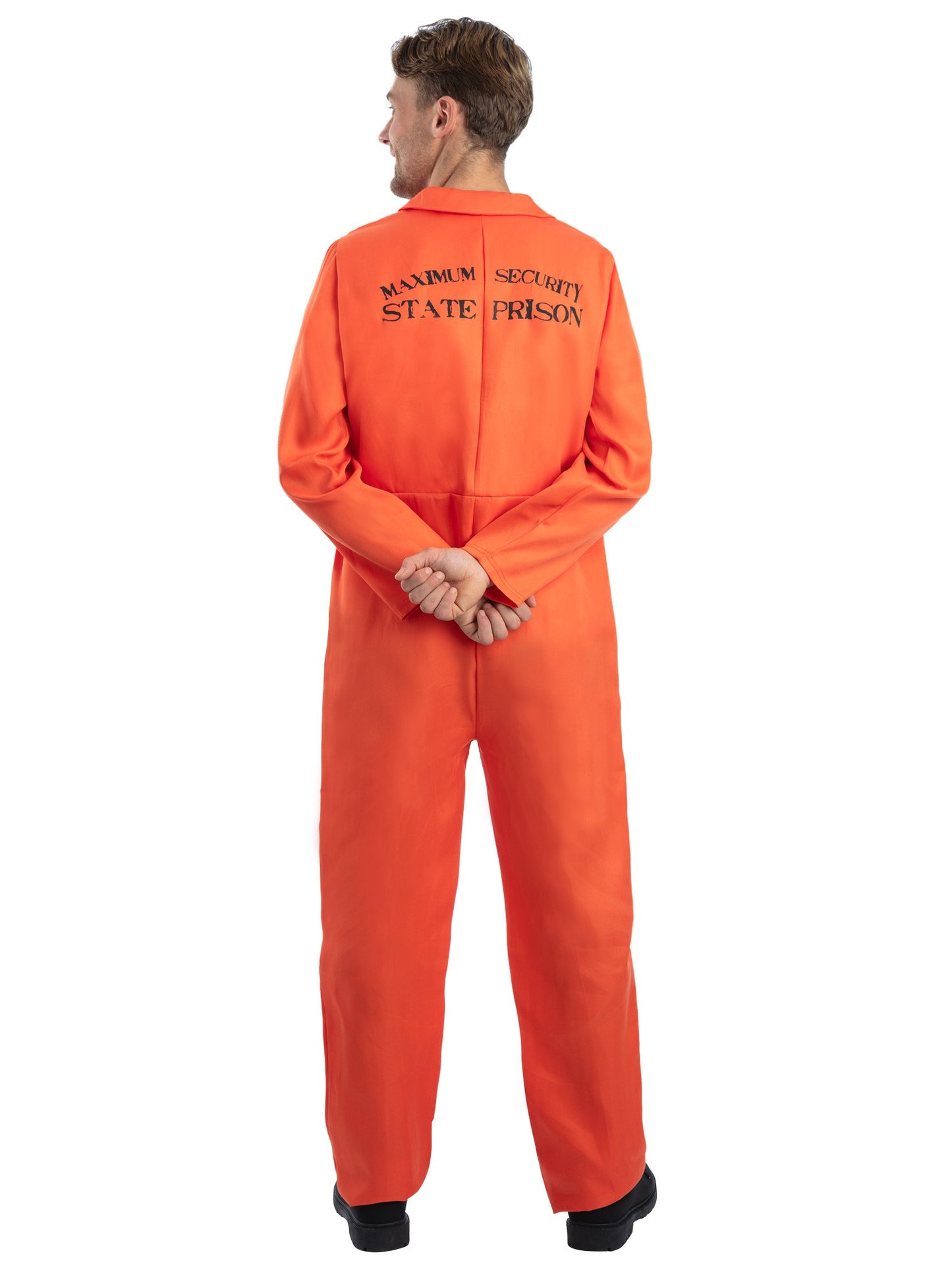 Entflohener Häftling Kostüm, Orange, mit Overall
