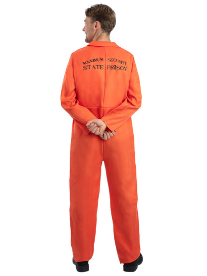 Entflohener Häftling Kostüm, Orange, mit Overall