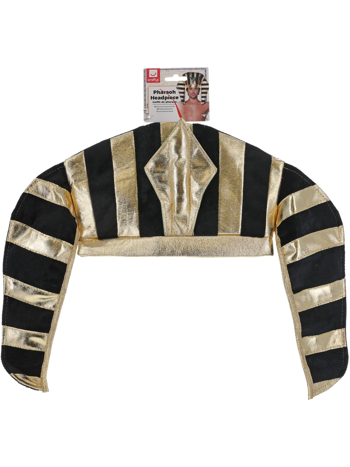 Pharaoh Headpiece, Black & Gold  Wholesale