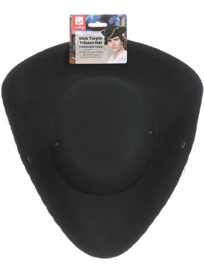 Dick Turpin Tricorn Hat, Black  Wholesale