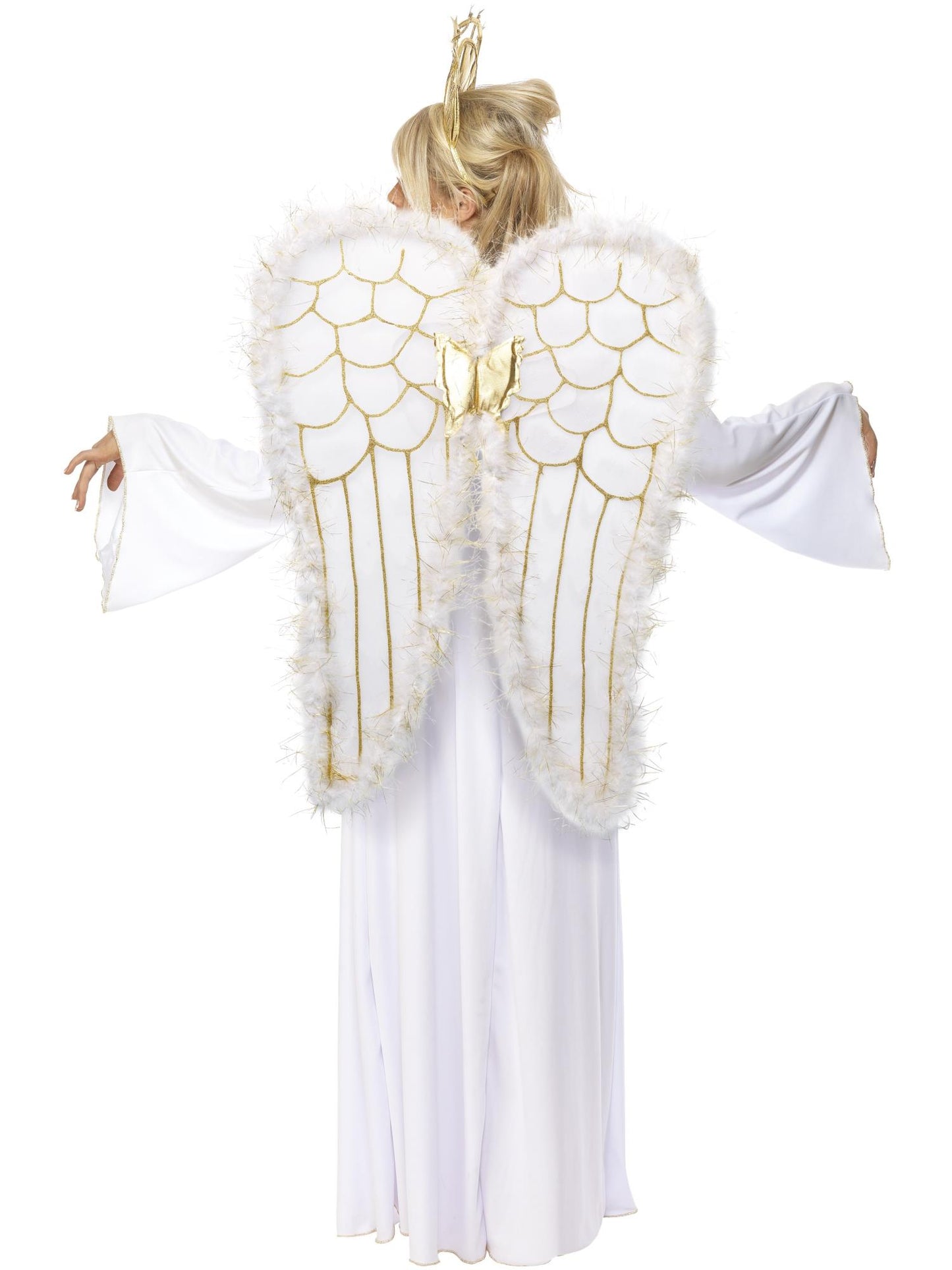 Disfraz de ángel, Blanco, con vestido, corona y alas