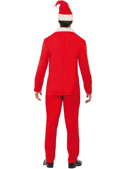Cooler Santa Kostüm, Rot, mit Jacke, Hose, Kopfbedeckung, vorgetäuschtem Hemd & Krawatte