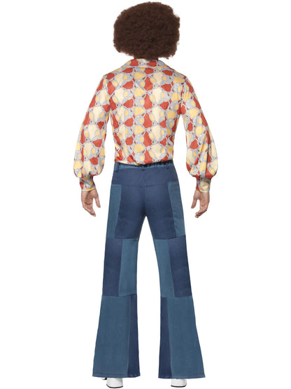 70s Deluxe Flared Trousers, Mens, Blue  Wholesale