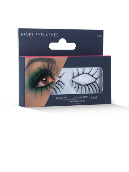Eyelashes, Top and Bottom Set, Long, Black  Wholesale