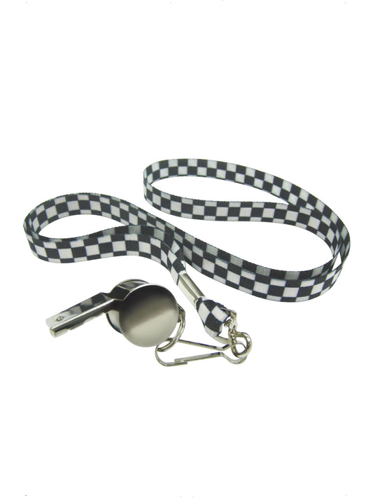 Silver Metal Whistle, Black & White  Wholesale