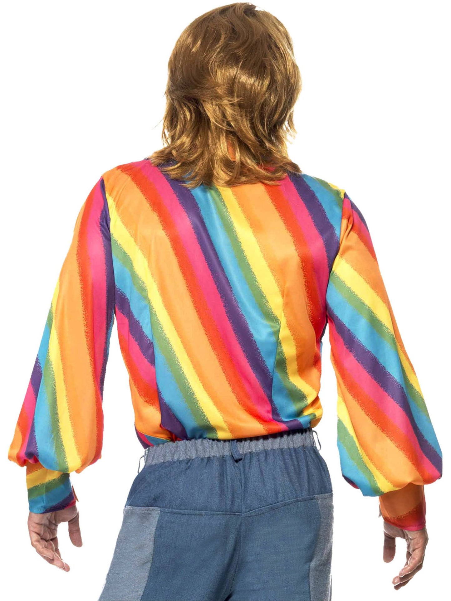 Camisa con colores arco iris de los 70