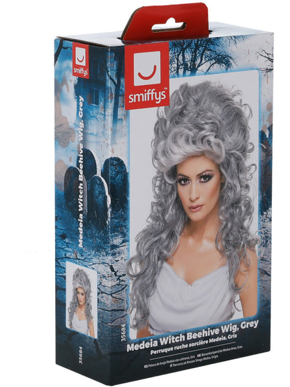 Medeia Witch Beehive Wig, Grey  Wholesale