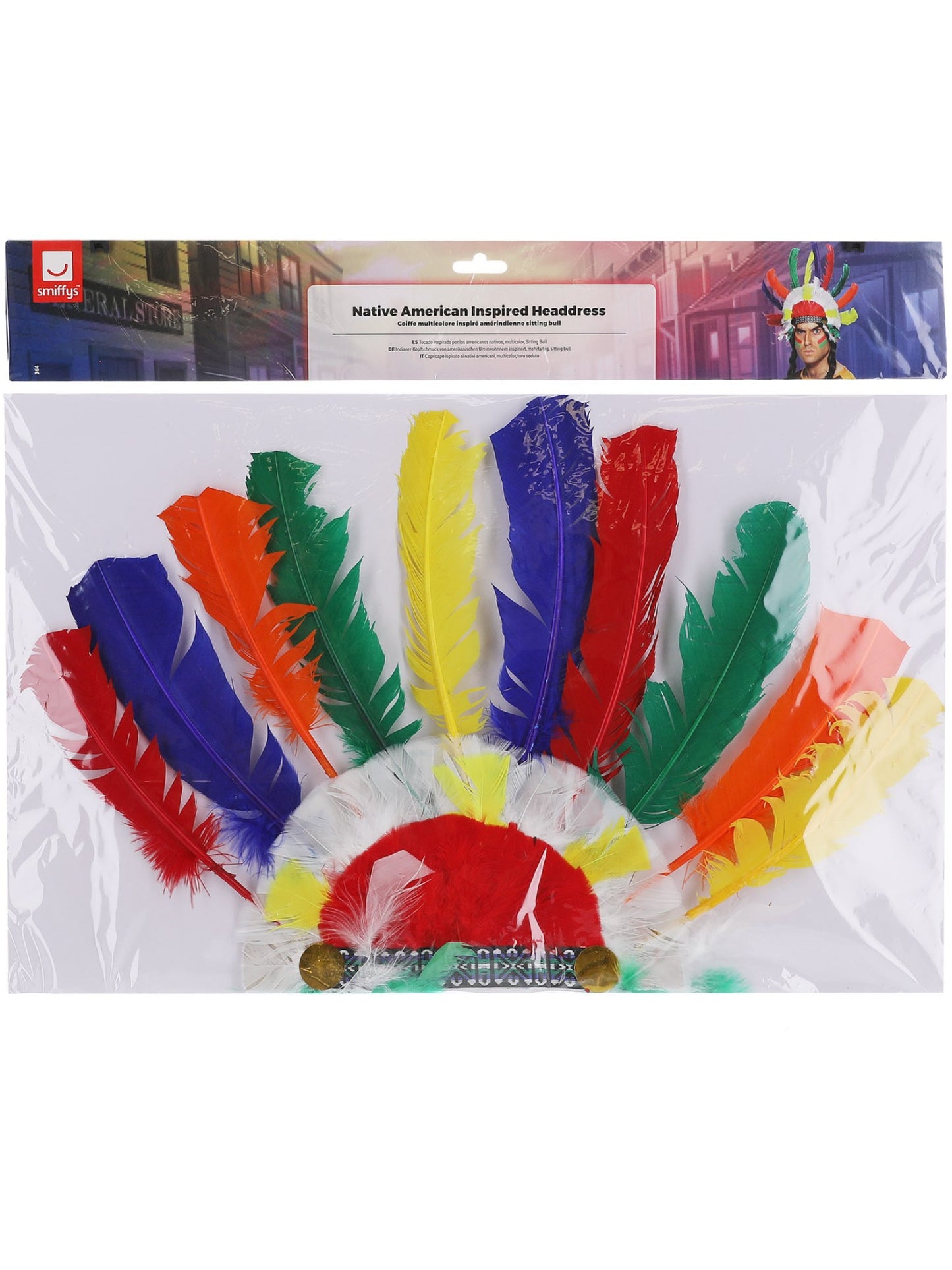 Native American Inspired Headdress, Multi-Coloured  Wholesale