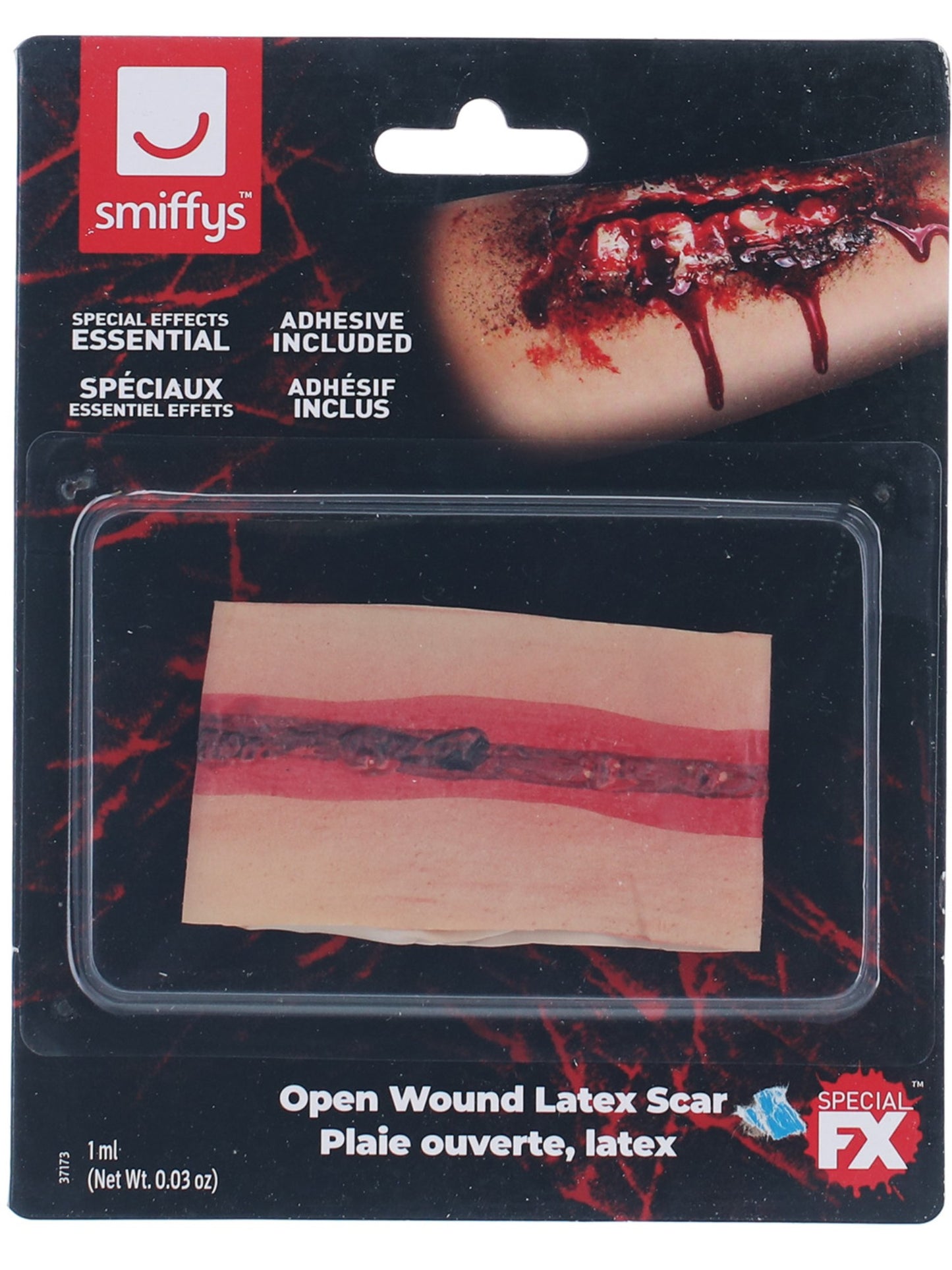 Smiffys Make-Up FX, Open Wound Latex Scar, Red  Wholesale