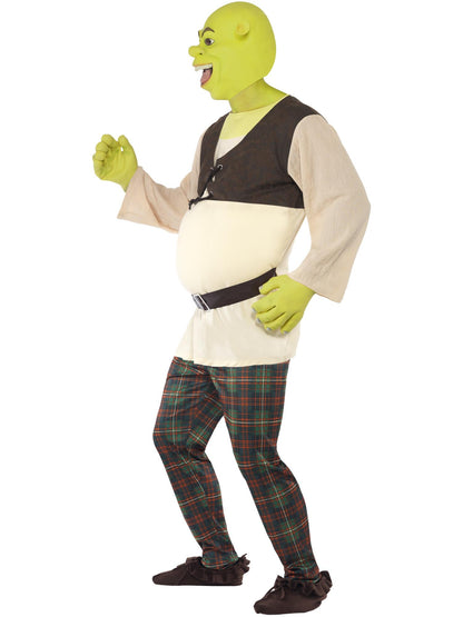 Disfraz de Shrek, Verde, con parte de arriba, pantalón, manos y careta