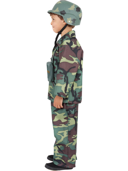 Costume garçon militaire, avec haut, pantalon et sac à dos