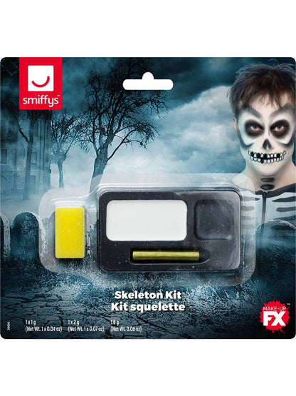 Smiffys Make-Up FX, Skeleton Kit, Black & White  Wholesale