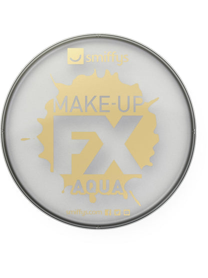 Smiffys Make-Up FX, Aqua Gesichtsund Körperfarbe, Metallisch-Silber, 16ml, Wasserbasierend