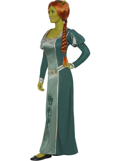 Disfraz de Fiona de Shrek, Verde, con vestido, peluca y diadema