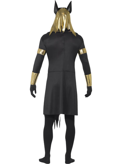 Costume Anubis le chacal, Noir, avec tunique, col, manchettes, brassards et masque